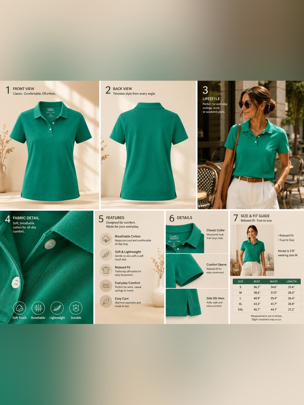 croft & barrow Teal Short Sleeve Polo Shirt - Picture 2 of 9